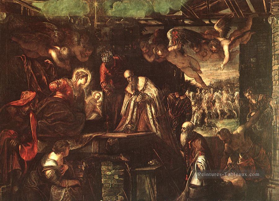 Adoration du Magi italien Renaissance Tintoretto Peintures à l'huile